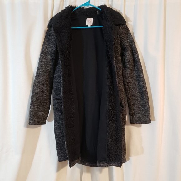 DB Faux Fur Knit Button Down Pea Coat - Medium - Picture 7 of 10